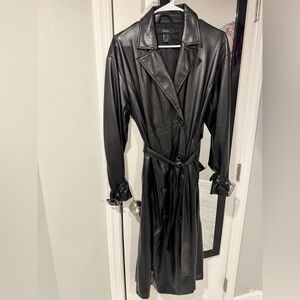 🖤🖤🖤Faux Leather Black Trench Coat 🖤🖤🖤